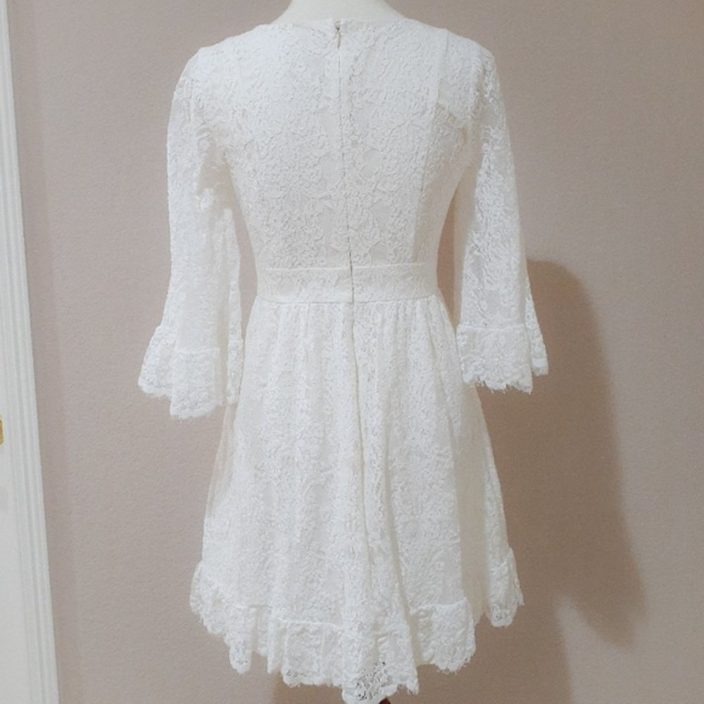 ModCloth Through the Bluebells cream lace dress - Picture 5 of 6